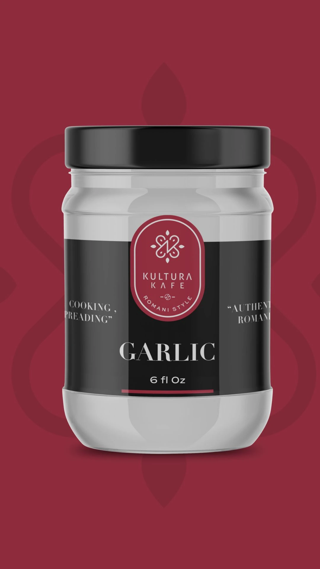 Kultura Kafe garlic sauce jar packaging design