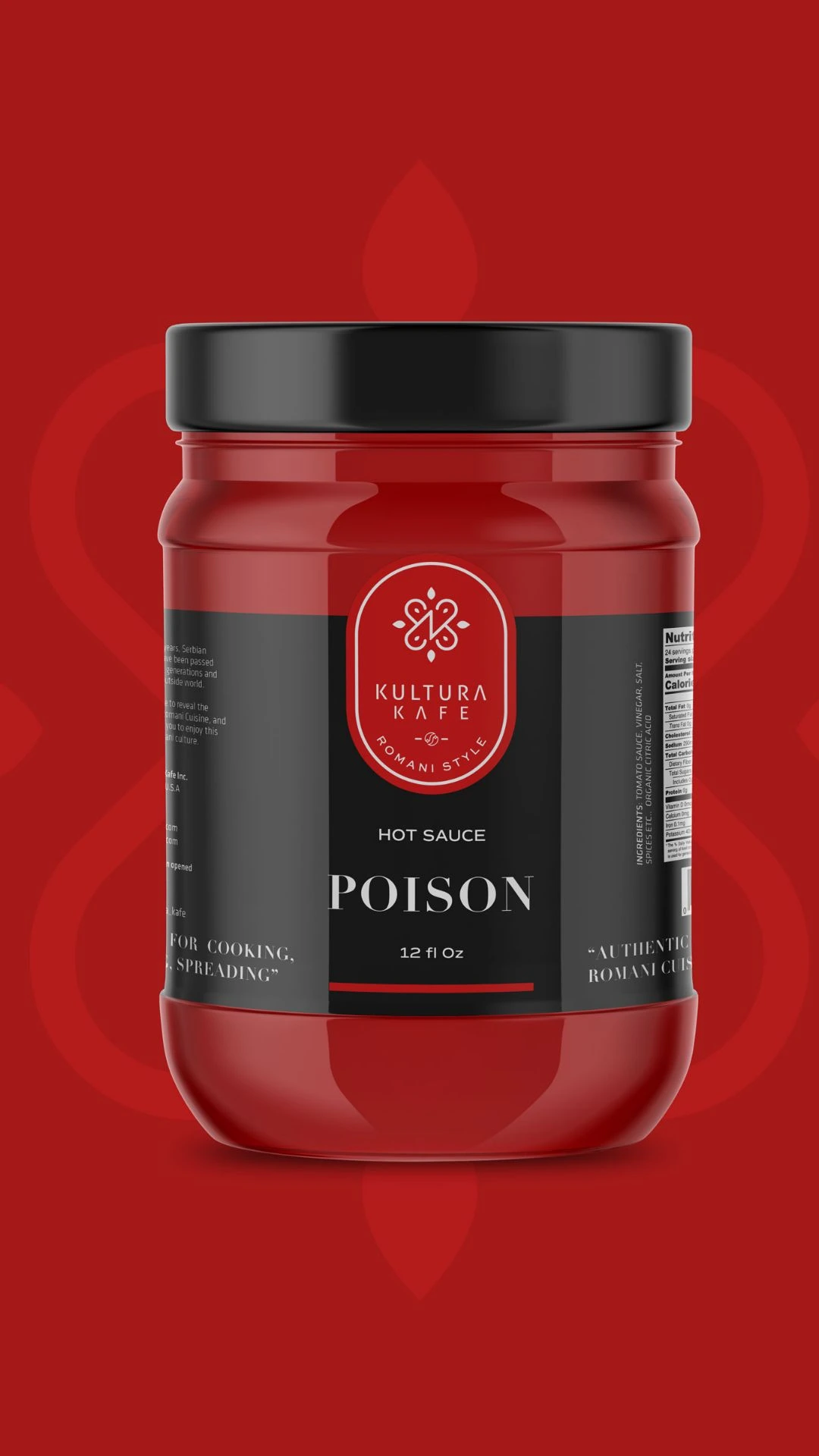 Kultura Kafe Poison hot sauce jar packaging design