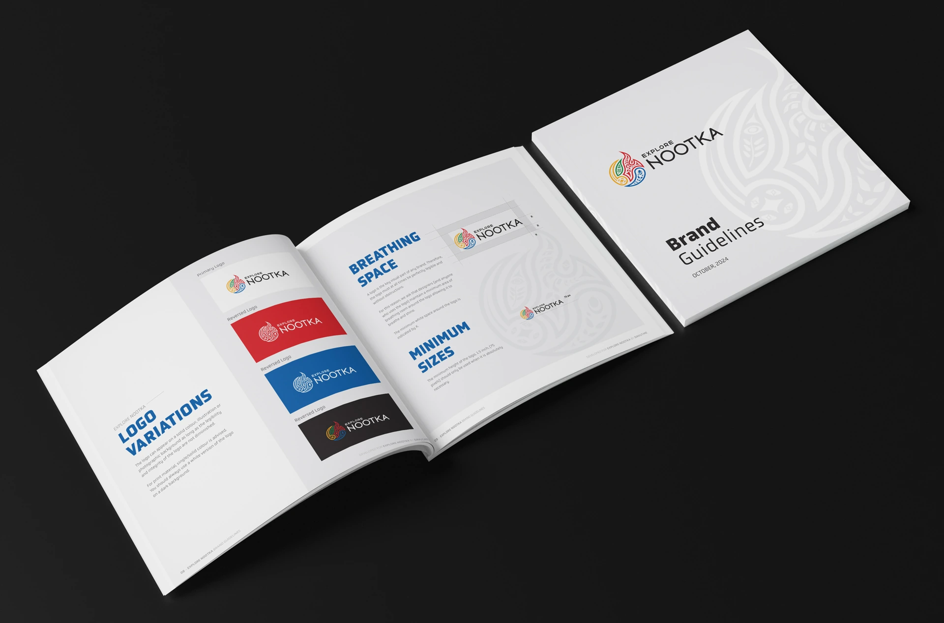 Explore Nootka brand guidelines book — logo variations
