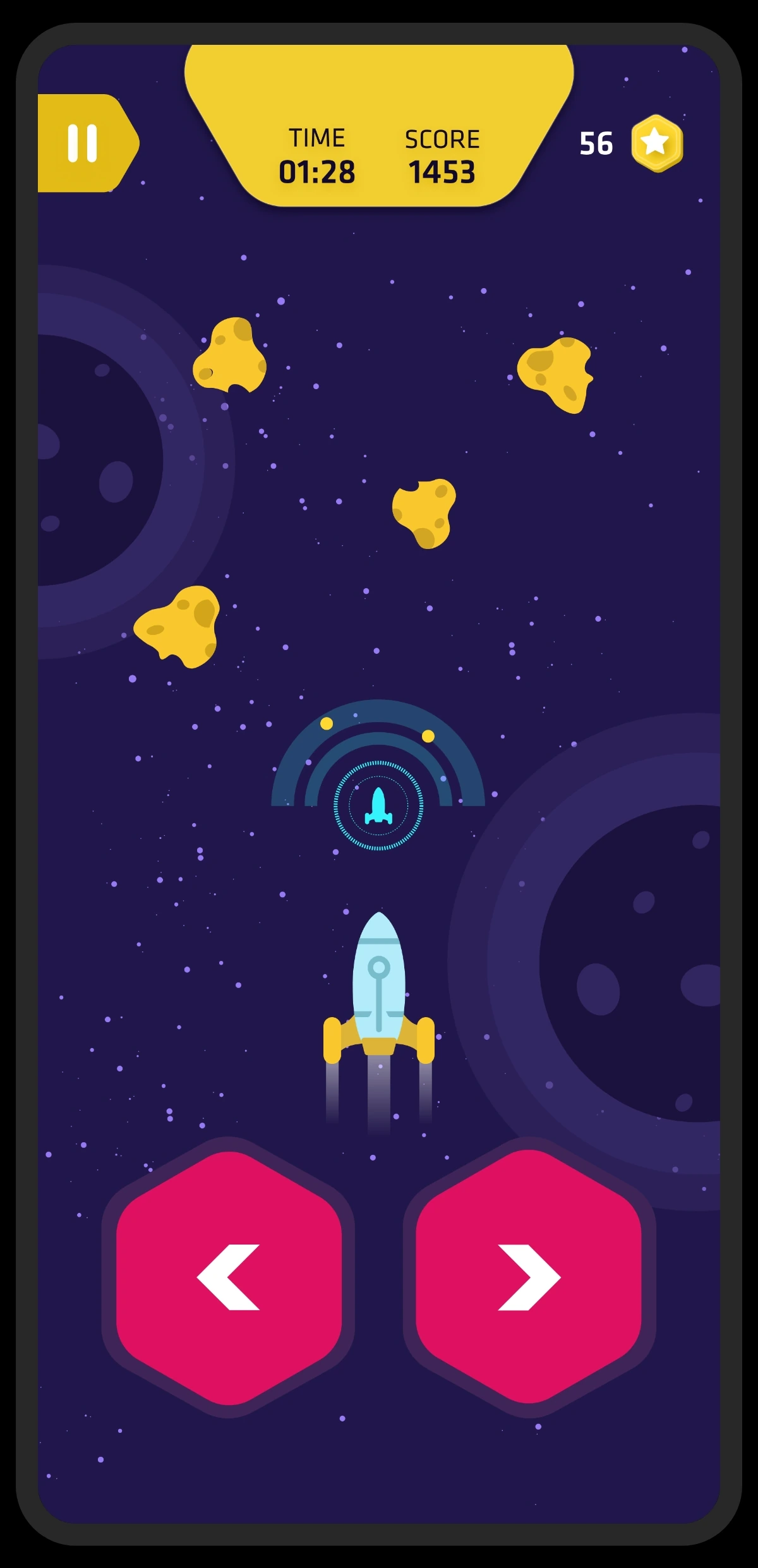 Witmina brain-training game screen — space shooter